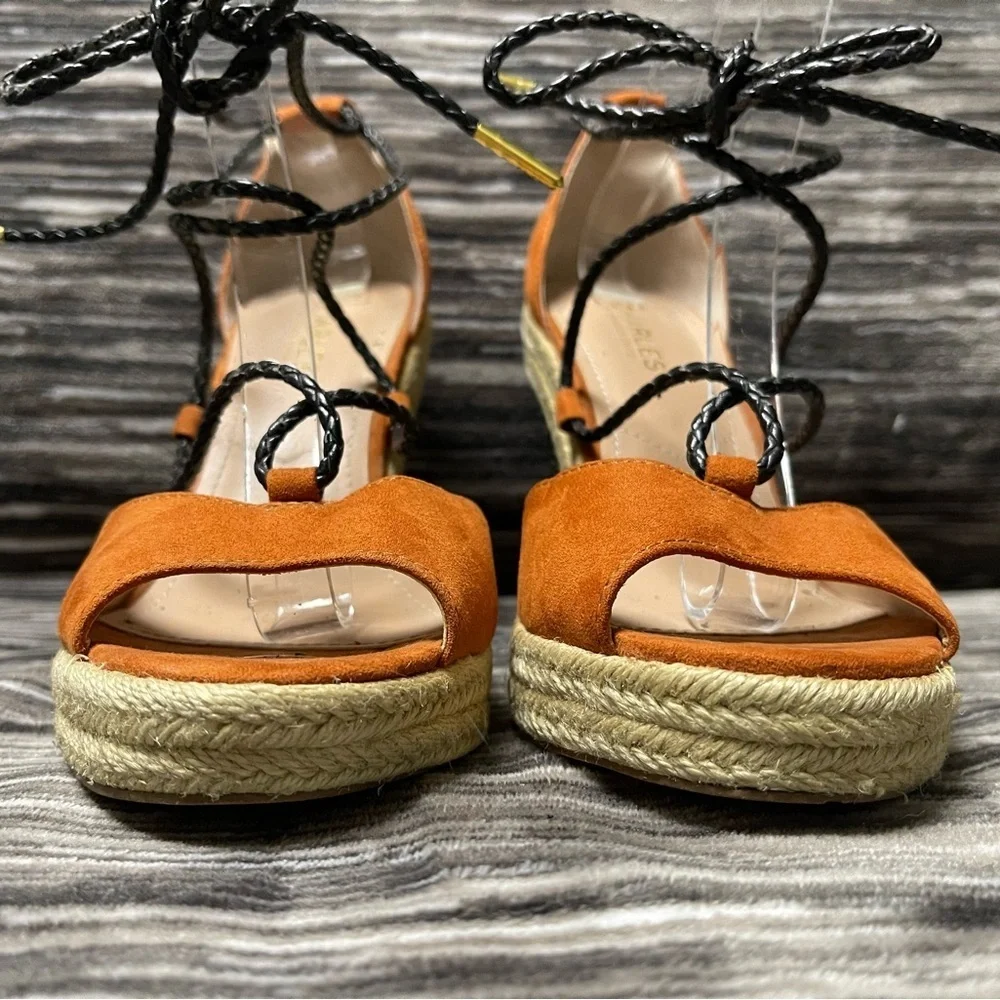 EUC Charles by Charles David Boston Microsuede Wedge Sandals